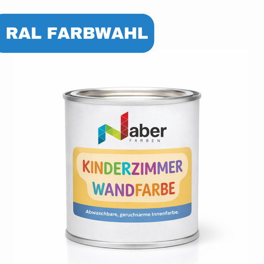 375 ml Kinderzimmer Wandfarbe, Kinderzimmerfarbe, Abwischbar, Scheuerbeständig, RAL Farbwahl - MATT