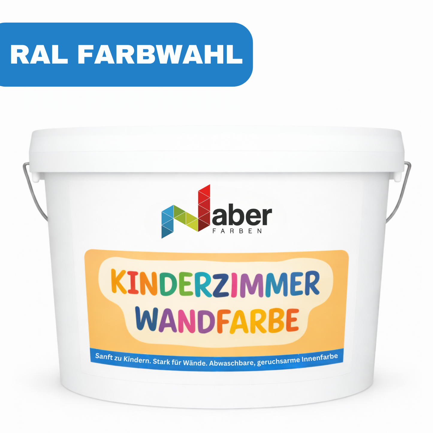 5 L Kinderzimmer Wandfarbe, Kinderzimmerfarbe, Abwaschbare Innenfarbe, Scheuerbeständig, RAL Farbwahl - MATT