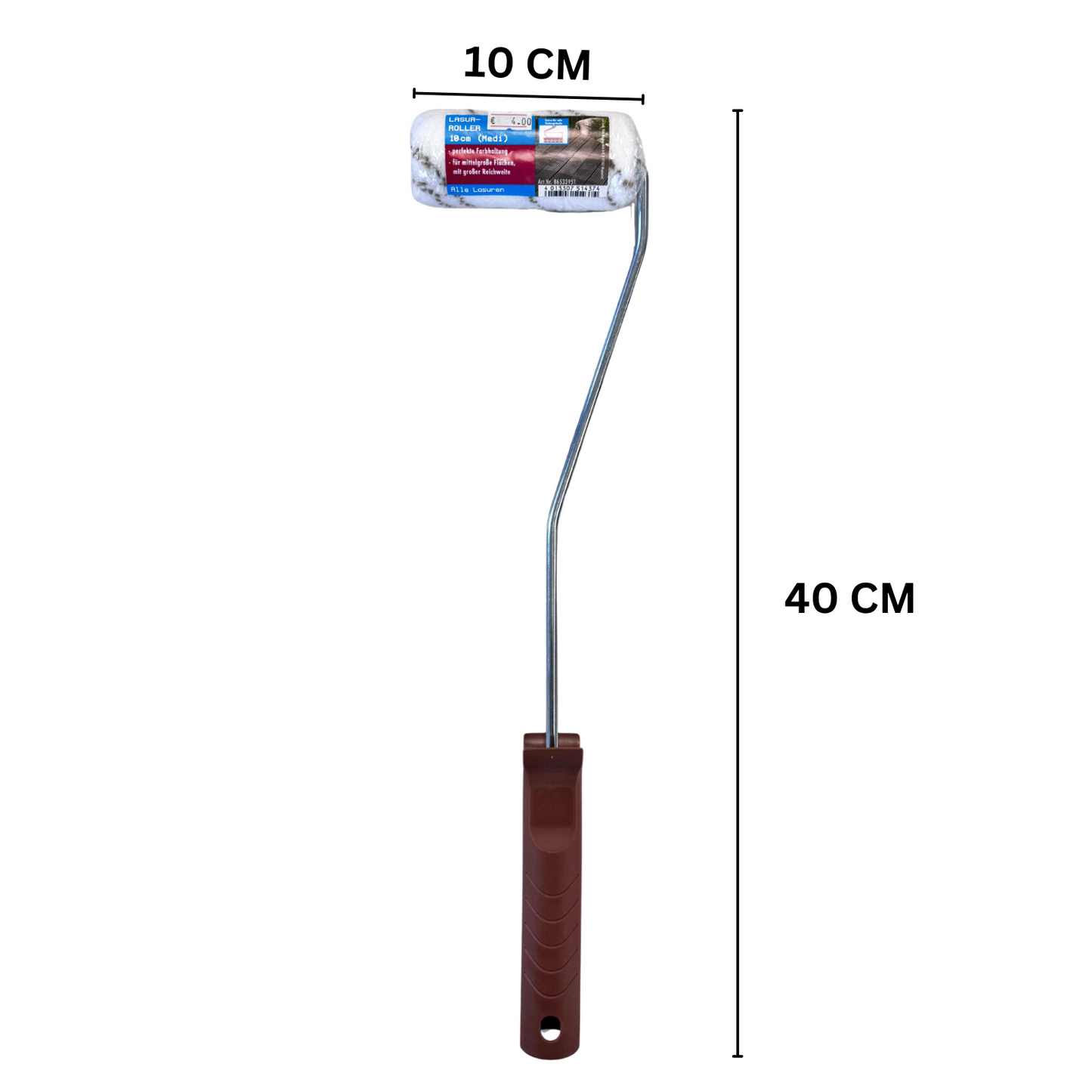 10 cm Lasurroller (medi) mit Griff, für alle Lasuren, perfekte Farbhaltung