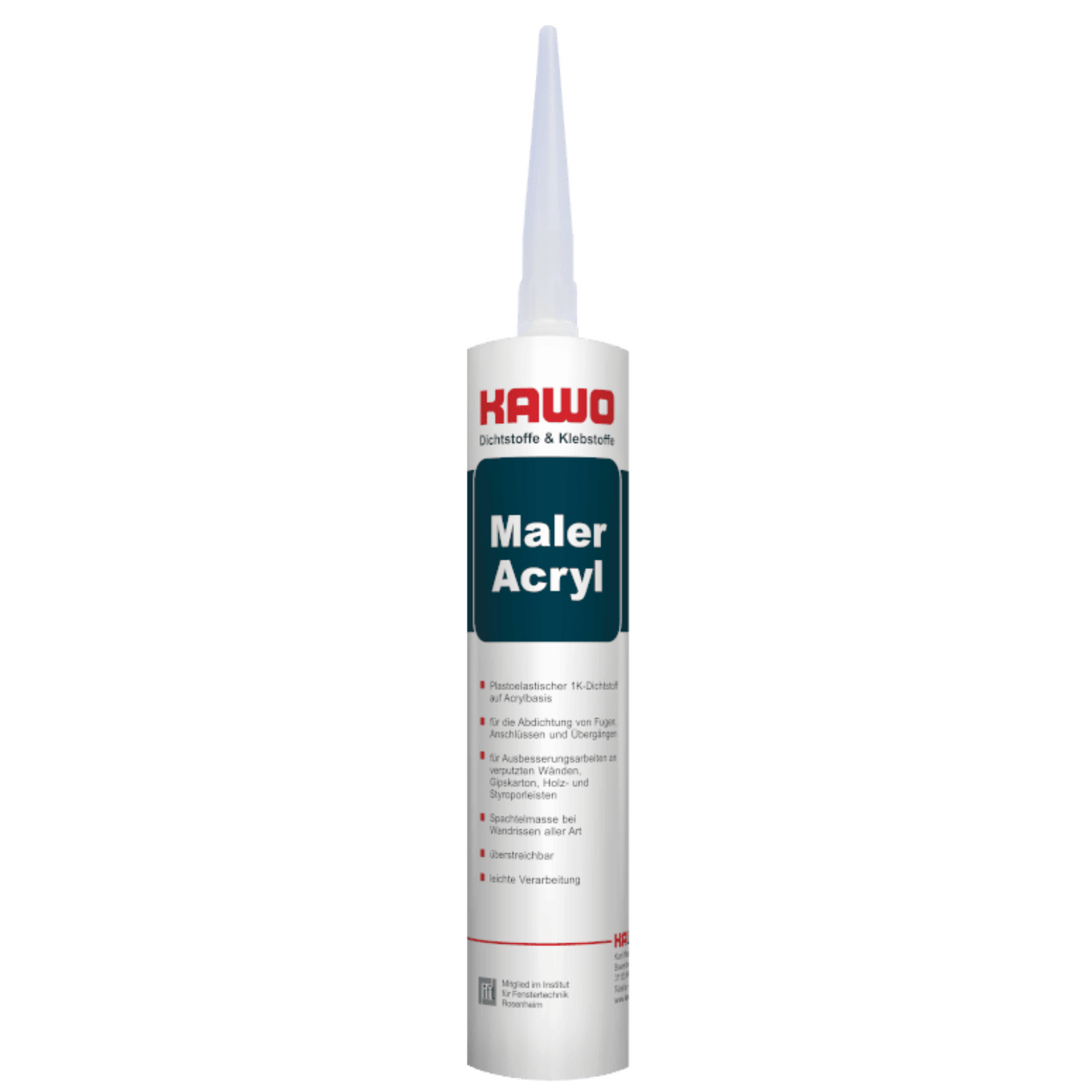 300 ml Maler Acryl, Weiss, Überstreichbar, Überputzbar, ideal für Ausbesserungsarbeiten, Spachtelmasse bei Wandrissen aller Art, Befestigung von Leisten, Dichtstoff