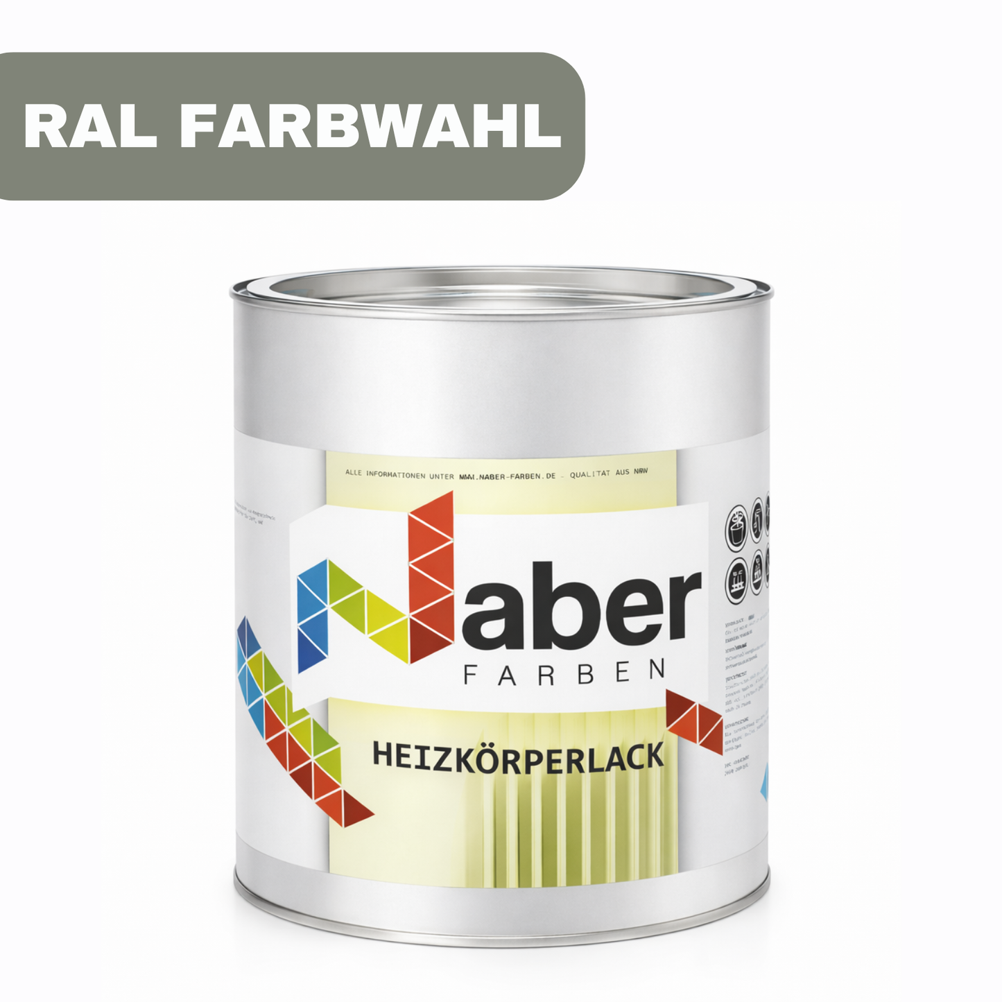 1 L Heizkörperlack, Heizungslack, RAL Farbwahl - SEIDENMATT