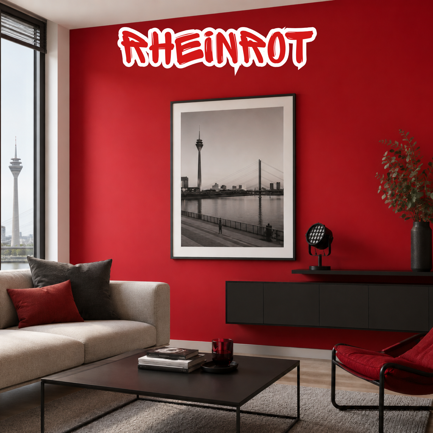 Innenfarbe, Wandfarbe, Rheinrot, Düsseldorf Vereinsfarbe - Matt