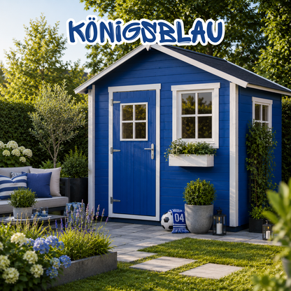 Wetterschutzfarbe, Holzfarbe, Holzschutzfarbe, Deckend, Königsblau, Gelsenkirchen Vereinsfarbe - Seidenmatt
