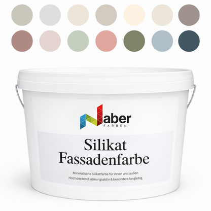 Silikat Fassadenfarbe für Innen & Außen, Hausfarbe, Sockelfarbe, Farbwahl - Matt