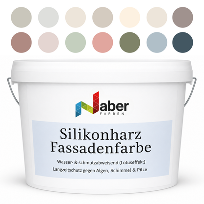 Silikonharz Fassadenfarbe, Außenfarbe, Lotuseffekt, Farbwahl - Matt