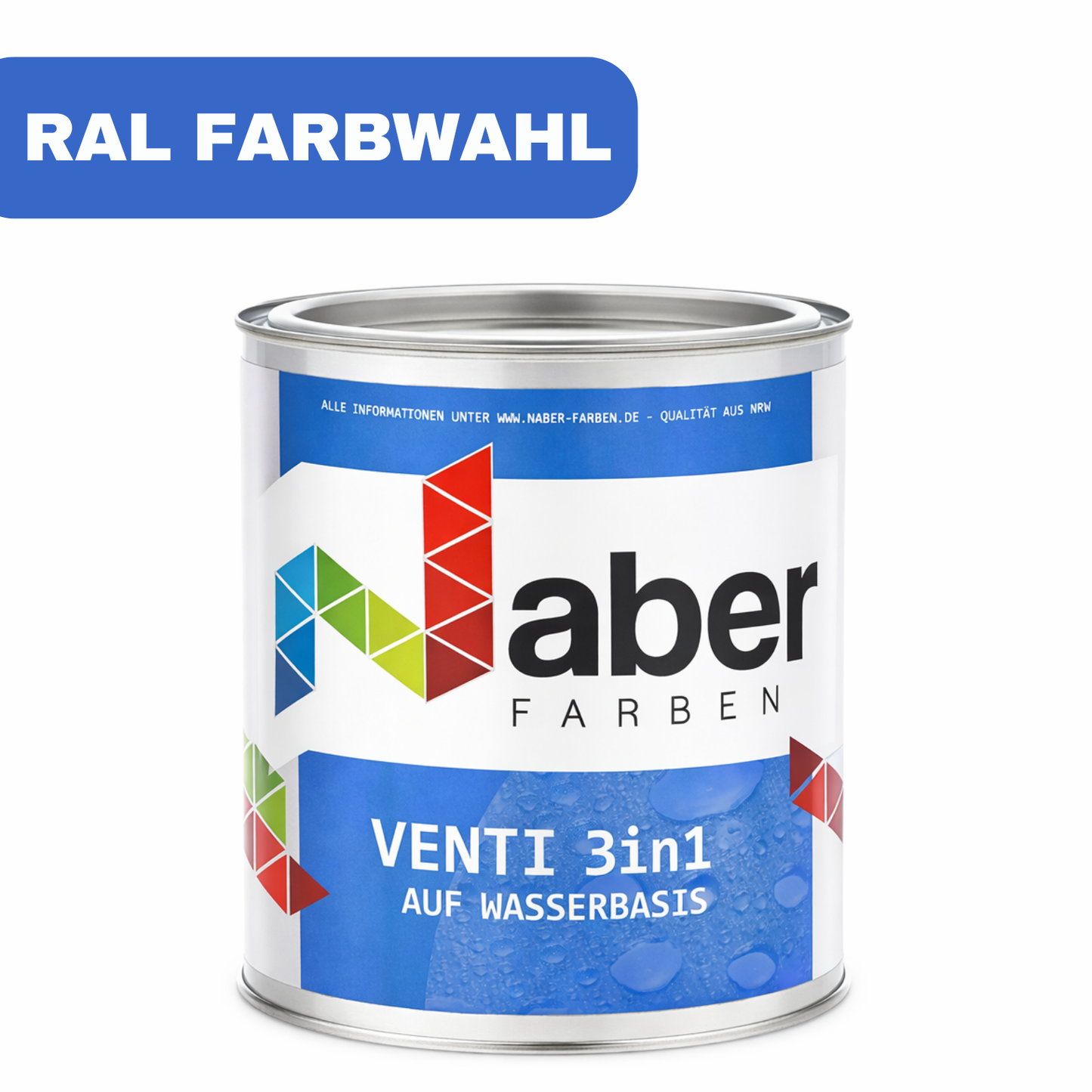 1 L Ventilack 3 in 1, Fenster und Türenlack, RAL Farbwahl - Seidenmatt